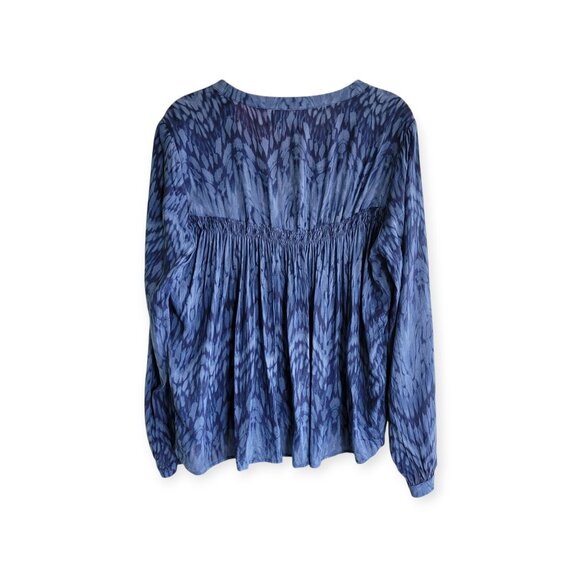 Indi & Cold Tie dye effect print blouse in Indigo size L EUC 100% viscose - Picture 8 of 14